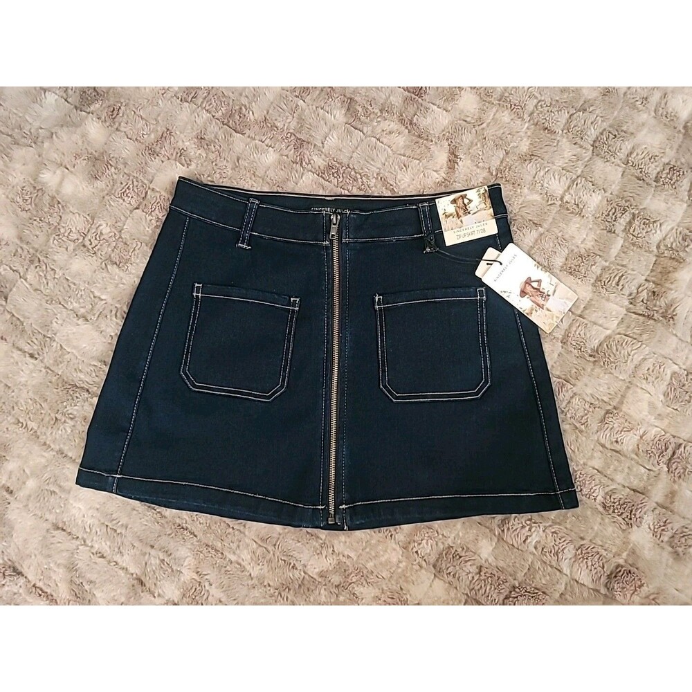 Sincerely Jules Zip Up Skirt, Women's Size 7/28, Blue NEW